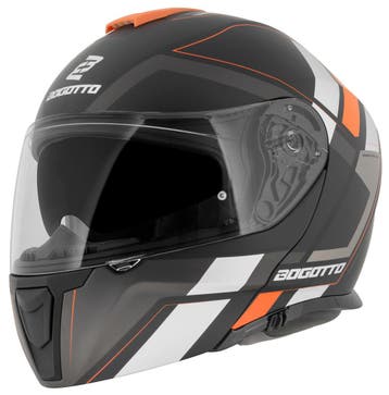 Bogotto FF403 Murata Oranje Zwart Systeemhelm, Motoren, Kleding | Motorhelmen, Systeemhelm, Nieuw met kaartje, Overige merken