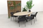 GI Edison 220x115 cm. tafel ovaal/ Taste Barista - Antraciet, Tuin en Terras, Tuinsets en Loungesets, Verzenden, Nieuw, Rvs, Tuinset