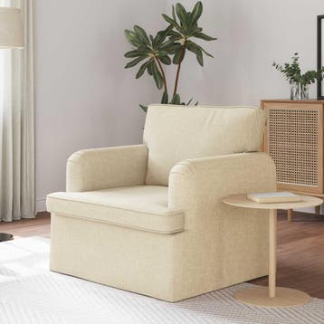 vidaXL Bank Crème 84 x 80 x 85 cm Stof, Huis en Inrichting, Verzenden, Nieuw, Stof, Minder dan 150 cm