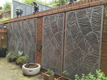 Veiling - 3x Composiet terrasscherm Vendure 180x90cm, Nieuw