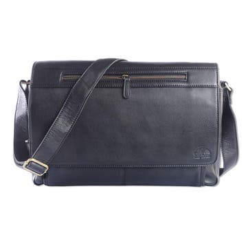 WILD WOODS Leren Laptop Messenger Bag 15 inch - Zwart, Verzenden, Nieuw