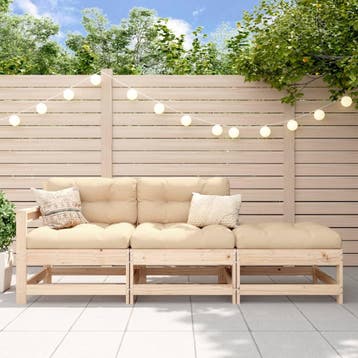 vidaXL 3-delige Loungeset massief grenenhout, Verzenden, Nieuw, Loungeset