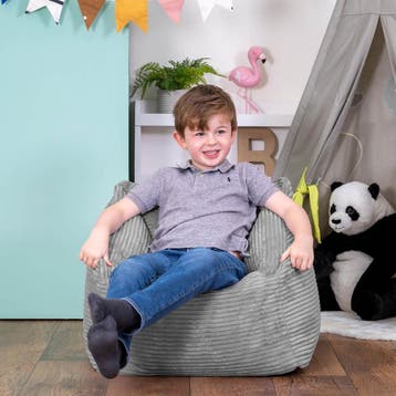 Morgan Corduroy Kinder Zitzakstoel - Grijs, Verzenden, Nieuw