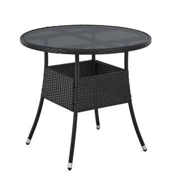 Polyrotan Tuintafel / Bijzettafel / Balkontafel Yoro - Rond, Tuin en Terras, Tuintafels, Verzenden, Nieuw