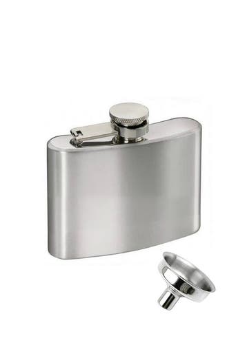 Zakflesje Mini Trechter 59 ml 2 Oz RVS Flesje Platvink Zakfl, Ophalen of Verzenden, Nieuw, Feestartikel, Carnaval