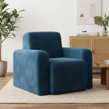 vidaXL Fauteuil Blauw fluweel, Huis en Inrichting, Fauteuils, Verzenden, Nieuw