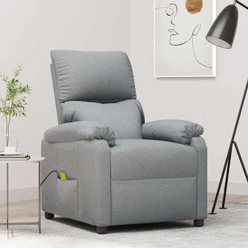 vidaXL Massagestoel stof lichtgrijs, Verzenden, Nieuw
