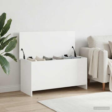 vidaXL Opbergkist met opslag Wit 100 x 40 x 50 cm Bewerkt, Huis en Inrichting, Woonaccessoires | Kisten, Verzenden, Nieuw