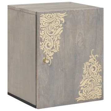 vidaXL Wandkast Grijs 38 x 33 x 48 cm Massief Mango Hout, Verzenden, Nieuw