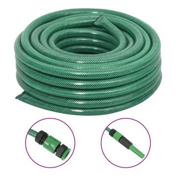 vidaXL Tuinslang met koppelingsset 0,75 50 m PVC groen, Verzenden, Nieuw