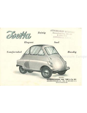 1954 ISO ISETTA BROCHURE NEDERLANDS, Nieuw, Author