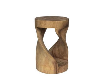 Bijzettafel Suar hout rond - krukje - 29x29x45 cm, Ophalen of Verzenden, Nieuw