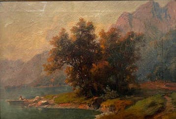 Italiaanse school (XIX) - Grande paesaggio lacustre