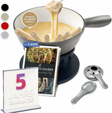 Fondueset Gietijzer | Luxe Retourdeal 39% Korting, Ophalen of Verzenden, Zo goed als nieuw, Inductie, Fondueset