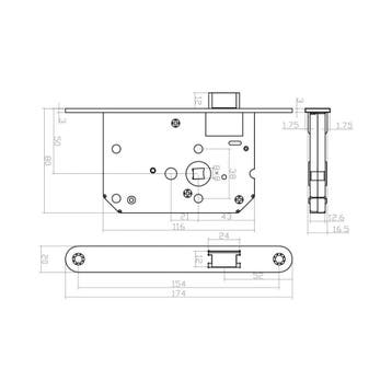 Intersteel loopslot met witte voorplaat 20x175 mm, Verzenden, Nieuw