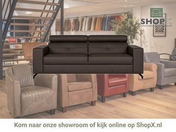 Leren bank Nova - 3 zits, Bohemian, Modern, Scandinavisch, Nieuw, Ophalen of Verzenden, Rechte bank