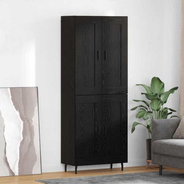 vidaXL buffetkast 2 st Zwart Eiken 69,5 x 34 x 180 cm, Minder dan 50 cm, Verzenden, Nieuw, Minder dan 100 cm