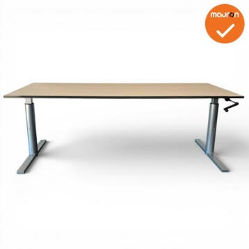 Gispen bureau – Slinger verstelbaar – 180x80 – Zilverg, Werkplek, Ophalen of Verzenden, Gebruikt, Bureau