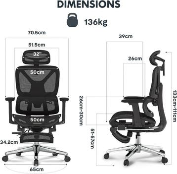 Ergonomische Bureaustoel -  Office Chair - Gamestoel - Volwa, Verzenden, Zo goed als nieuw