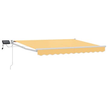 vidaXL Handmatig knikarmscherm met solar LED 3,5 x 2,5 m, Verzenden, Nieuw