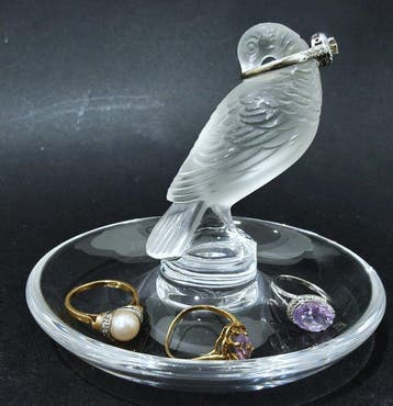 Lalique - Sieradendoos - patrijs - Kristal - Baguier, Antiek en Kunst