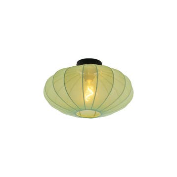 Japandi plafondlamp groen met stoffen kap - Bida, Verzenden, Nieuw