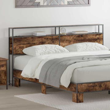 vidaXL Opberghoofdbord Gerookt eiken Bewerkt hout, Verzenden, Nieuw, Bruin, Hout