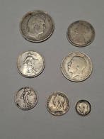 Frankrijk, Verenigd Koninkrijk. Lot of 7 silver coins