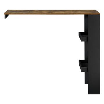 Bartafel Bromoella wandmontage 120x45x106 cm zwart eiken, Verzenden, Nieuw