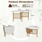 LIVSK Opklapbare Eettafel - 3-in-1 Ontwerp - Verstelbare Pot, Verzenden, Nieuw