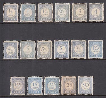 Nederland 1912 - Portzegels - NVPH P44/P60, Gestempeld