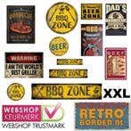 Cafe Pub Bord / Wand bord - BBQ Zone / Man Cave Barbeque, Nieuw