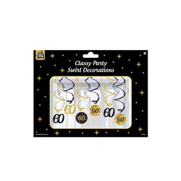 Classy Party Swirl Decorations 60 jaar, Verzenden, Nieuw, Versiering, Verjaardag