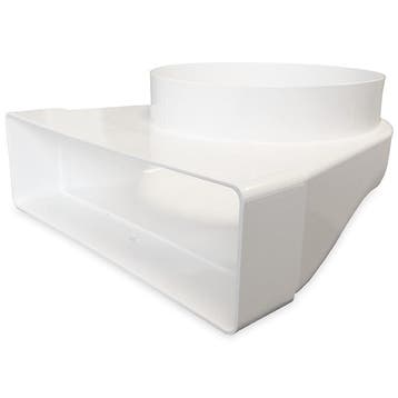 Kunststof lepelhoek voor kanaal 220 x 90mm naar Ø 150mm, Verzenden, Nieuw