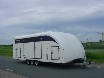 Zeer nette Brian James Race Transporter 6 afm. 600x230x189cm, Ophalen, Gebruikt