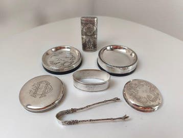 Asbak (7) - .830 zilver - Verzameling zilveren onderdelen, Antiek en Kunst