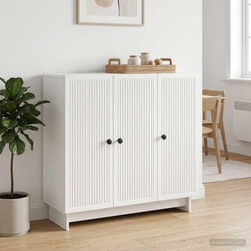 vidaXL Dressoir Wit 89 x 34,5 x 80 cm Bewerkt hout, Verzenden, Nieuw, Overige houtsoorten, Minder dan 50 cm