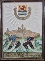 Tegel - Cloisonne serie oorlog - De Porceleyne Fles, Delft -