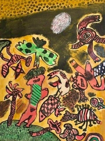 Corneille (1922-2010) - Epreuve Aquarellee, uniek