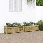vidaXL Plantenbakken 2 st cm geïmpregneerd hout, Verzenden, Nieuw, 60 tot 100 cm, Hout