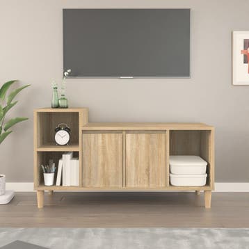 vidaXL Tv-meubel 100x35x55 cm bewerkt hout sonoma, 100 tot 150 cm, Verzenden, Nieuw, Minder dan 100 cm