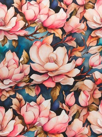 5,20 X 1,50 m TexStilArt - Magnolia Bloom - Exclusieve stof