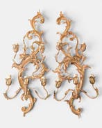 Wall appliques - each with five lights - Kaars wandlamp (2), Antiek en Kunst