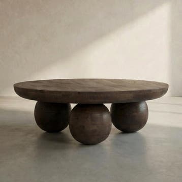 *WOONWINKEL* Ronde Salontafel Met Bolpoten Bruin, Verzenden, Nieuw