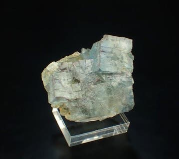 fluorescerende fluorietblauw Kristalcluster - Hoogte: 50 mm