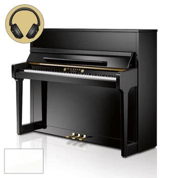 Wilhelm Schimmel W 114T TwinTone WP messing silent piano, Nieuw, Wit, Piano