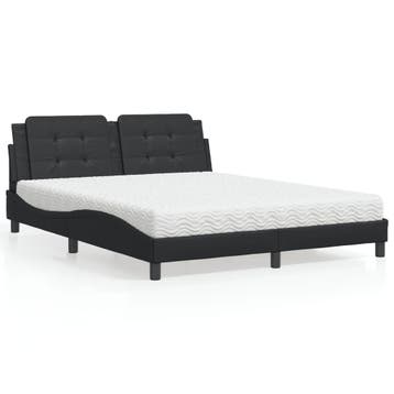 vidaXL Bed met matras Zadar kunstleer zwart 160x200 cm, Huis en Inrichting, Slaapkamer | Bedden, Overige materialen, Verzenden