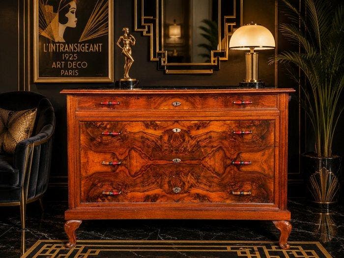 Ladekast - Hout, Marmer, Antiek en Kunst, Kunst | Designobjecten
