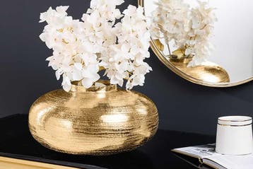 Moderne decoratieve vaas ABSTRACT ORIENT 35cm goud rond, Huis en Inrichting, Woonaccessoires | Vazen, Ophalen of Verzenden, Nieuw