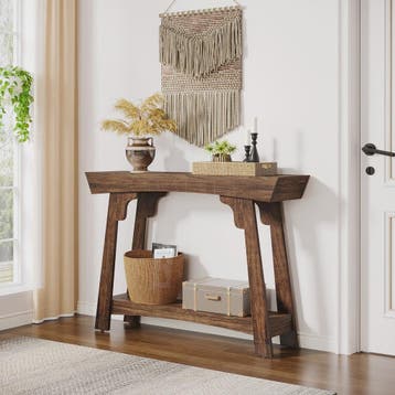 Houten Console Tafel met Opbergplank - Smalle Haltafel in Bo, Verzenden, Nieuw